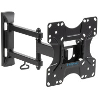 Kromax OPTIMA-214 black {20"-43", max 30 кг, настенный, 4 ст. свободы, наклон +2° -12°, поворот ±90°, от стены 70-410 мм, max VESA 200x200 мм}