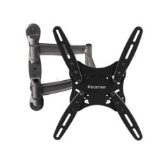 Kromax TECHNO-5 grey, Кр. алюм. наст. для TV 15"-55", max 35 кг, 5 ст св., нак. 15°, пов. 180°, от ст. 87-497 мм, max VESA 400x400 мм.
