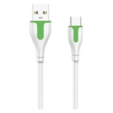 LDNIO LS571/ USB кабель Type-C/ 1m/ 2.1A/ медь: 60 жил/ White&Green