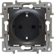 Legrand 672621 Розетка 2К+З - немецкий стандарт - винтовые зажимы - 16 А - 250 В~ - Etika - антрацит