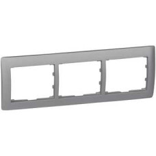 Legrand 771303 Рамка - Galea Life - 3 поста - горизонтальный монтаж - Aluminium