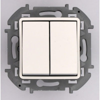 Legrand 673655 Переключатель двухклавишный - INSPIRIA - 10 AX - 250 В~ - белый