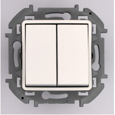 Legrand 673655 Переключатель двухклавишный - INSPIRIA - 10 AX - 250 В~ - белый