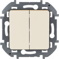 Legrand 673621 Выключатель двухклавишный - INSPIRIA - 10 AX - 250 В~ - слоновая кость