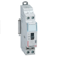 Legrand 412501 Контактор CX3 - 2П - 250 В~ - с катушкой 230 В~ - 25 A - 2 Н.О. - 1 модуль - с рукояткой управления - малошумный