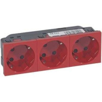 Legrand 077282 Розетка 3 x 2К+3 под углом 45° - Программа Mosaic - с механической блокировкой