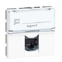 Legrand 076554 РОЗЕТКА RJ 45 - ПРОГРАММА MOSAIC - КАТЕГОРИЯ 5Е - UTP 8 контактов - 2 МОДУЛЯ - БЕЛЫЙ - LCS2