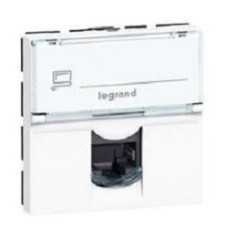 Legrand 076554 РОЗЕТКА RJ 45 - ПРОГРАММА MOSAIC - КАТЕГОРИЯ 5Е - UTP 8 контактов - 2 МОДУЛЯ - БЕЛЫЙ - LCS2