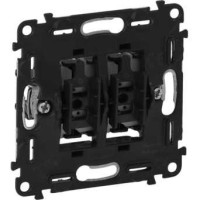 Legrand 752005 Valena IN'MATIC.Выключатель двухклавишный 10А 250В.Безвинтовые зажимы