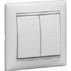 Legrand 774408 Переключатель Valena 2-х клавишный белый