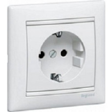 Legrand 774421 Розетка Valena с заземлением и шторками, винтовой зажим (белая)