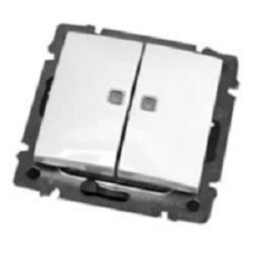 Legrand 774428 Выключатель Valena 2-х клавишный с подсветкой белый