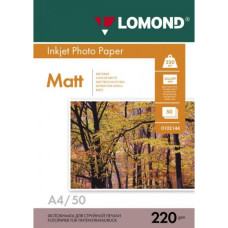 LOMOND 0102144 Фотобумага двусторонняя, матовая/матовая, A4, 220 г/м2, 50 листов.