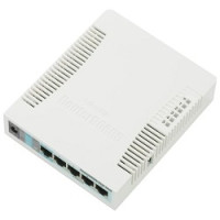 MikroTik RB951G-2HnD Беспроводной маршрутизатор,RouterBOARD 951G-2HnD with 600Mhz CPU,128MB RAM, 5xGbit LAN, built-in 2.4Ghz 802b/g/n 2x2 two chain wireless with integrated antennas, plastic case, PSU
