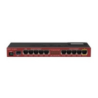 MikroTik RB2011UiAS-IN Маршрутизатор для помещений: 10 Ethernet (5 Gigabit), 1 SFP, 128 МБ RAM, сенсорный дисплей и раздача PoE-питания