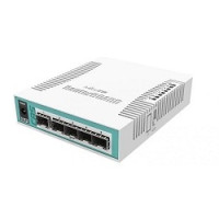 MikroTik CRS106-1C-5S Коммутатор Cloud Router Switch with QCA8511 400MHz CPU, 128MB RAM, 1x Combo port (Gigabit Ethernet or SFP), 5 x SFP