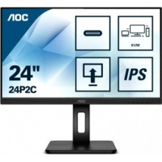 LCD AOC 24" 24P2C Black с поворотом экрана {IPS 1920x1080 75Hz 4ms 178/178 250cd HDMI DisplayPort1.2 4xUSB3.2 USB-C MM}