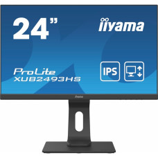 IIYAMA 23.8" XUB2493HS-B4 черный {IPS LED 1920x1080 75Hz 4ms 16:9 250cd 1000:1 178/178 8bit(6bit+FRC) D-Sub HDMI1.4 DisplayPort1.2 AudioOut 2Wx2}