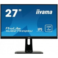 IIYAMA 27" XUB2792QSU-B1 черный {IPS LED 2560x1440 75Hz 5ms 10bit(8bit+FRC) 16:9 350cd 1000:1 178/178 D-Sub DVI HDMI1.4 DisplayPort1.2 USB3.0 AudioOut 2x2W VESA}