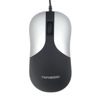 Гарнизон Мышь GM-215, USB, чип- Х, черный/серый, soft touch, 1000 DPI, 2кн.+колесо-кнопка