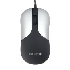 Гарнизон Мышь GM-215, USB, чип- Х, черный/серый, soft touch, 1000 DPI, 2кн.+колесо-кнопка