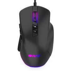 Мышь игровая HIPER Quantum (QM-2) Black USB {6200 dpi, сменные панели, 8-14 кнопок, USB кабель 1.8м, черный}