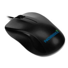 NORBEL NCM 001, Мышь проводная, оптическая, USB, 1000 dpi, 3 кнопки и колесо прокрутки, ABS-пластик, длина кабеля 1,8 м, цвет чёрный