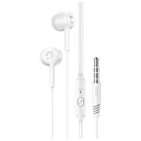 HOCO M82/ Наушники + микрофон/ Кнопка ответа/ 1.2м/ 3.5 mm jack/ White