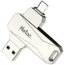 Netac USB Drive 32GB U381 <NT03U381B-032G-30PN>, USB3.0+microUSB, металлическая