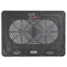 BURO Подставка для ноутбука 15.6"355x255x30mm 2xUSB 2x 140mmFAN 657г металлическая сетка/пластик черный (BU-LCP156-B214H)