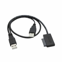 ORIENT UHD-300SL, адаптер USB 2.0 to Slimline SATA, для оптических приводов ноутбука, двойной USB кабель (30831)