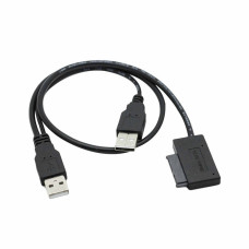 ORIENT UHD-300SL, адаптер USB 2.0 to Slimline SATA, для оптических приводов ноутбука, двойной USB кабель (30831)