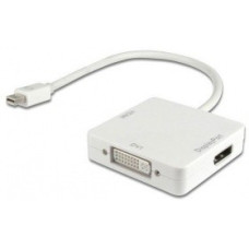ORIENT Кабель-адаптер C305, Mini DisplayPort M -> HDMI/ DVI-I/ DisplayPort, длина 0.2 метра, белый (30305)