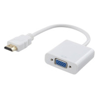 ORIENT Кабель-адаптер C050W, HDMI M -> VGA 15F, для подкл.монитора/проектора к выходу HDMI, длина 0.2 метра, белый