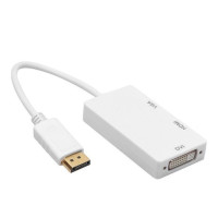 ORIENT Кабель-адаптер DisplayPort M C309W -> HDMI/ DVI-I/ VGA, длина 0.2 метра, белый (30742)