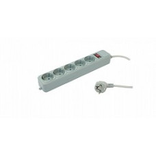 PC PET Сетевой фильтр AP01006-5-GR 5м (5 розеток, EURO, EURO/RUS), серый {619891}