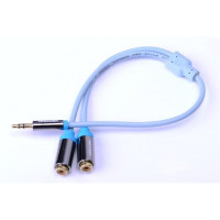 Переходник-разветвитель Jack 3.5 mm M/2RCA F Vention ( VAB-R02-B030 ) гибкий