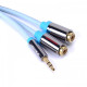 Переходник-разветвитель Jack 3.5 mm M/2RCA F Vention ( VAB-R02-B030 ) гибкий