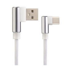 PERFEO Кабель USB2.0 A вилка - USB Type-C вилка,угловой, белый, длина 1 м., бокс (U4905)