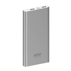 Hiper Мобильный аккумулятор Hiper Metal 10K 10000mAh 2.4A 2xUSB серебристый (METAL 10K SILVER)