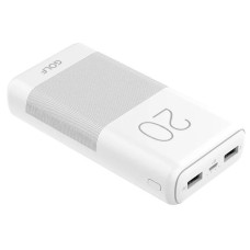 GOLF G81/ Powerbank 20000 mah + Кабель Micro usb /In Micro usb /Out USB 1 А, 2.1A/ White