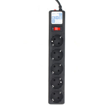 PowerCube Фильтр-удлинитель (SPG-B-0,5M-BLACK / SPG-B-0) 0,5 м 5 розеток (черный графит) 10А/2,2кВт