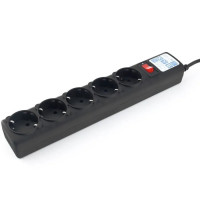 PowerCube Фильтр 1,9 м 5 розеток 10А/2,2кВт ( SPG-B-6-BLACK(ОТКР) / 11767), черный графит