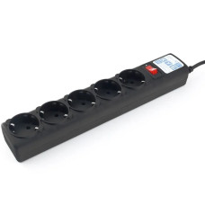 PowerCube Фильтр 1,9 м 5 розеток 10А/2,2кВт ( SPG-B-6-BLACK(ОТКР) / 11767), черный графит