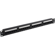 Exegate EX281080RUS Патч-панель UTP 19" 24 port кат.6 ExeGate разъём KRONE&110 (dual IDC), 1U, RoHS, цвет черный