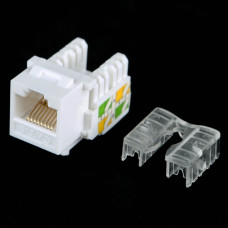 Модуль Keystone jack NEOMAX [NM-KJ45-U5E-90D-101-WH] ] Cat.5E, UTP, 90 градусов, универсальные ножи, белый
