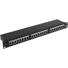 Exegate EX281083RUS Патч-панель FTP 19" 24 port кат.5e ExeGate разъём KRONE&110 (dual IDC), 1U, RoHS, цвет черный