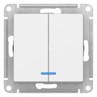 Schneider-electric ATN000153 ATLASDESIGN 2-клавишный ВЫКЛЮЧАТЕЛЬ с подсветкой, сх.5а, 10АХ, механизм, БЕЛЫЙ