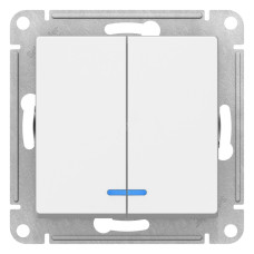Schneider-electric ATN000153 ATLASDESIGN 2-клавишный ВЫКЛЮЧАТЕЛЬ с подсветкой, сх.5а, 10АХ, механизм, БЕЛЫЙ