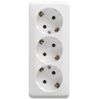 Schneider-electric PA16-011B ЭТЮД O/У тройная РОЗЕТКА с заземлением без шторок 16А 250B, БЕЛЫЙ, Россия